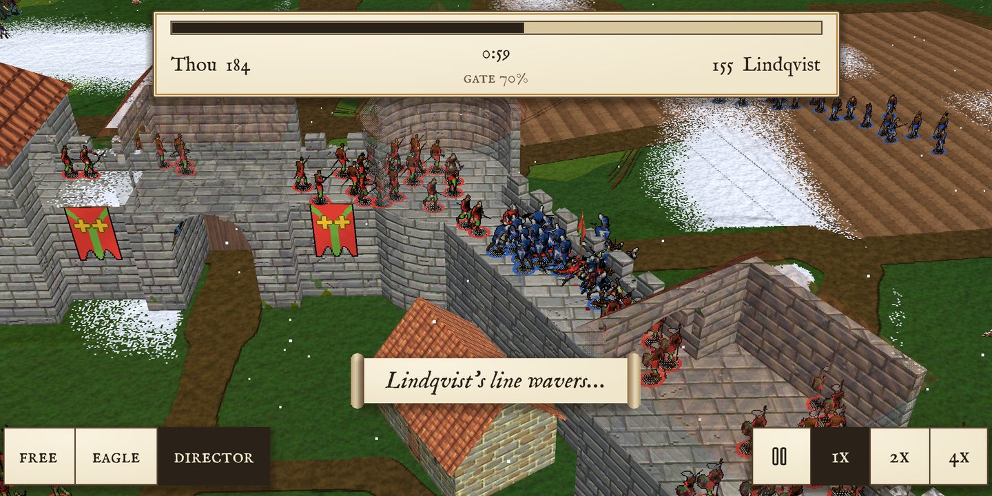 Attackers on the walls of a castle